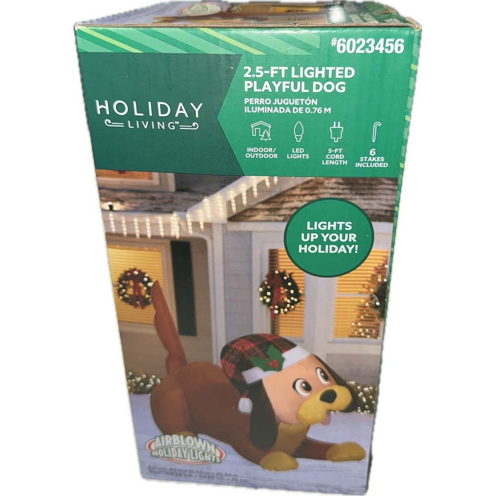 New! 2.5 FT Playful Puppy‎ Dog Outdoor Christmas Inflatable Holiday Living